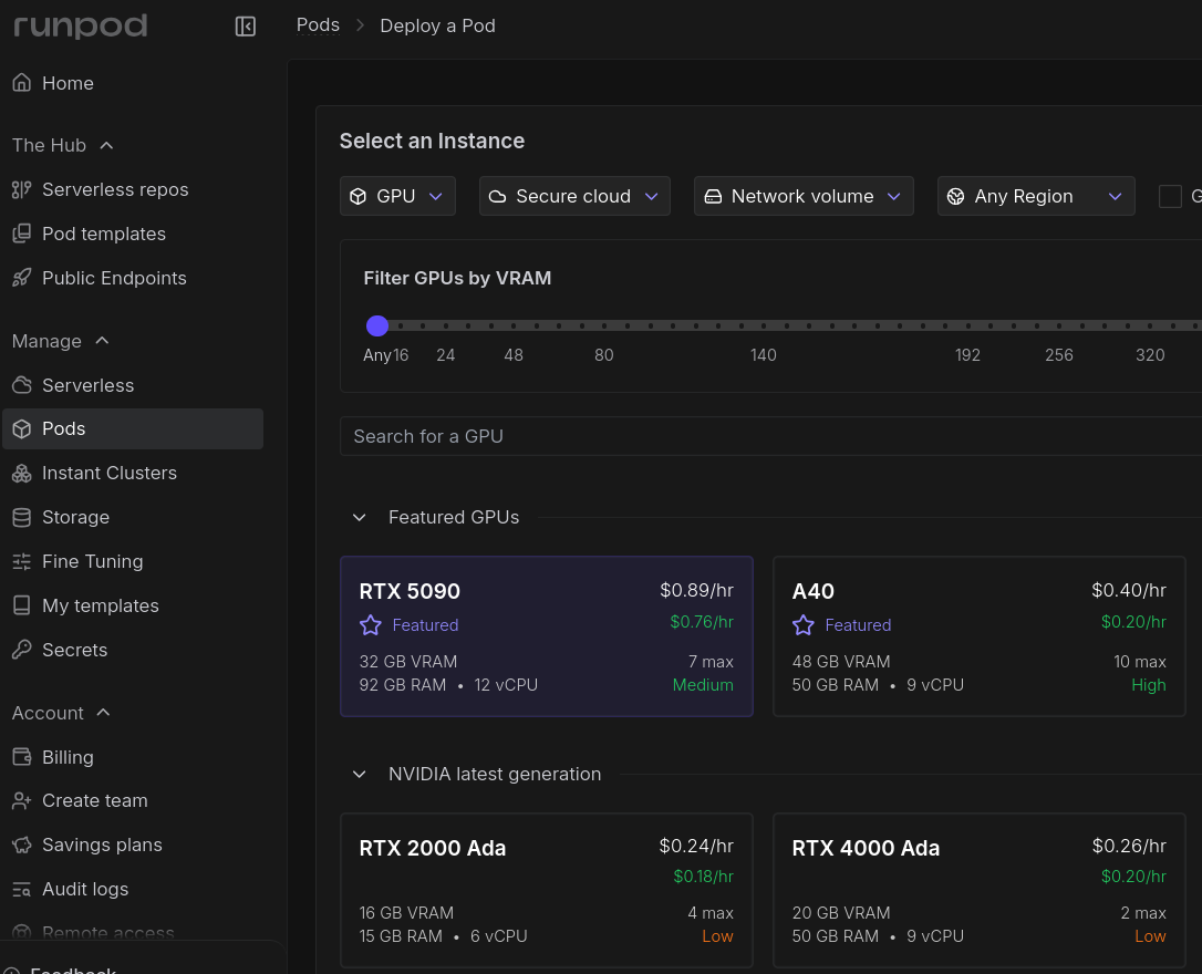 Alt Runpod Pods page = 450x
