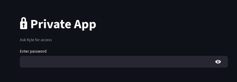 Alt Streamlit password